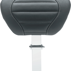 Deluxe Touring Removable Driver Backrest - Black W/Gun Metal Stitching