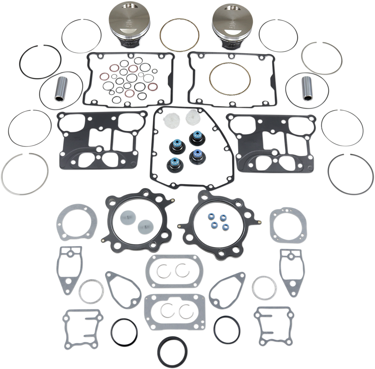 Piston Kit with Gasket - +0.010" - Twin Cam 88" Bored to 1550 cc (95 Cubic Inch)