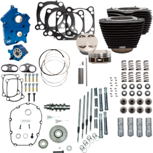 128" Power Package Engine Performance Kit - Gear Drive - Wrinkle Black with Non-Highlighted Fins