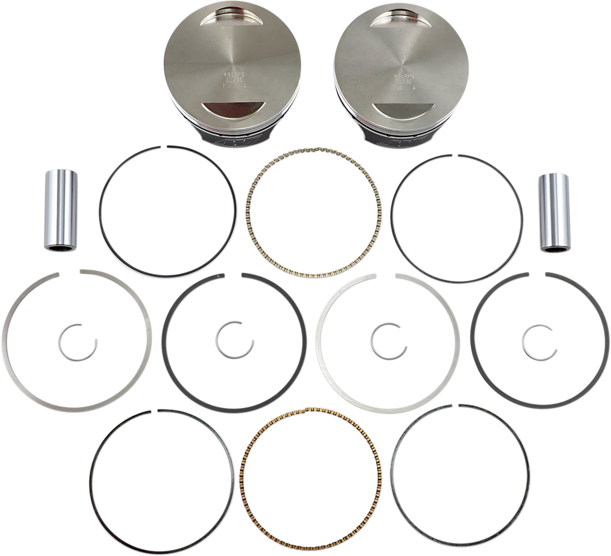 Piston Kit - 4.000" - 96/103 Cubic Inch Bored to 110 Cubic Inch - Twin Cam