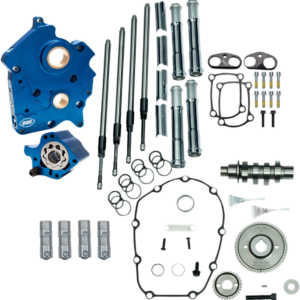 Cam Chest Kit with Plate - Gear Drive - Water Cooled - 475 Cam - Chrome Pushrods -M8