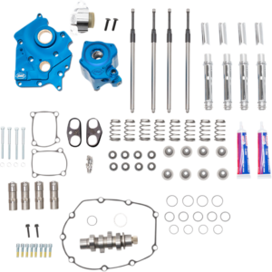 Cam Chest Kit with Plate - Chain Drive - Water Cooled - 550 Cam - Chrome Pushrods - M8