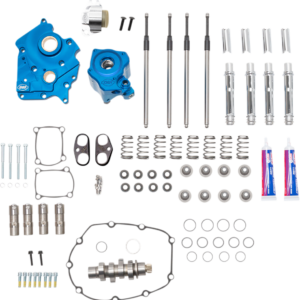 Cam Chest Kit with Plate - Chain Drive - Oil Cooled - 550 Cam - Chrome Pushrods - M8