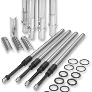 Quickee Pushrod Kit with Chrome Covers - Twin Cam