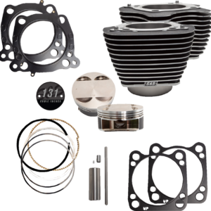 Cylinder & Piston Kit - 131" - Wrinkle Black with Highlighted Fins - M8