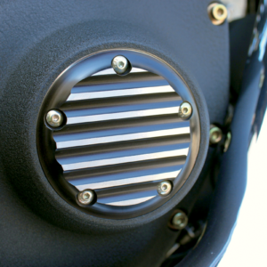 Points Cover - Finned - 5 Hole - Black Anodized/Silver