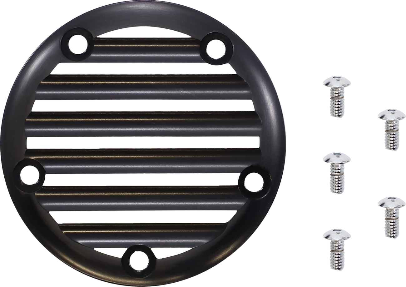 Points Cover - Finned - 5 Hole - Black Anodized/Silver - Image 2