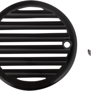 Points Cover - Finned - 2 Hole - Black Anodized/Silver