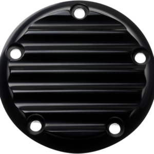 Points Cover - Finned - 5 Hole - Black Anodized