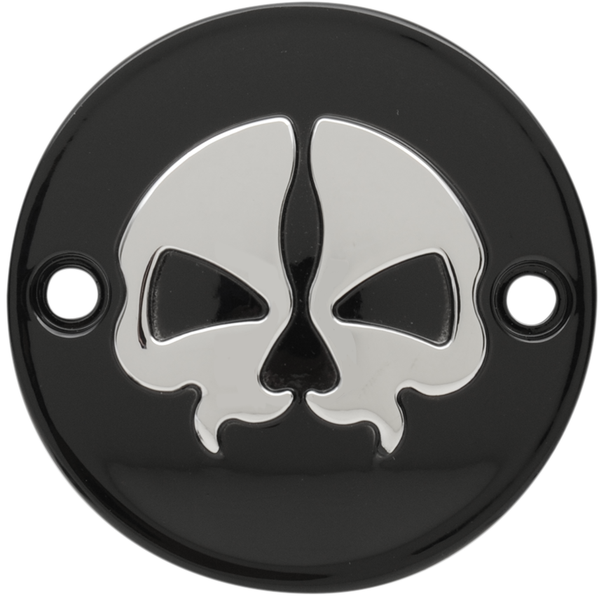Points Cover - Black - Chrome Skull - 2 Hole - M8