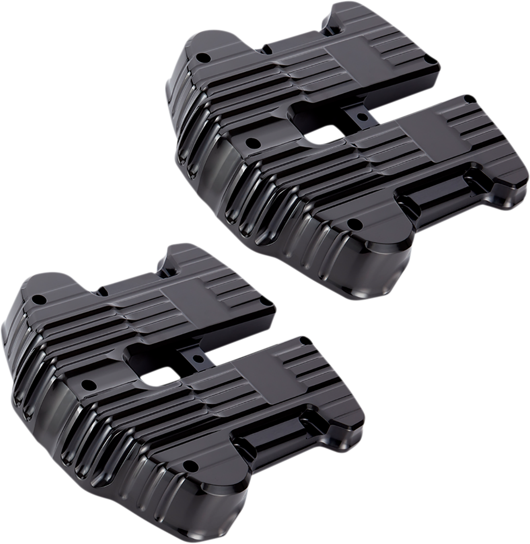 Rocker Box Covers - Black - Grooved