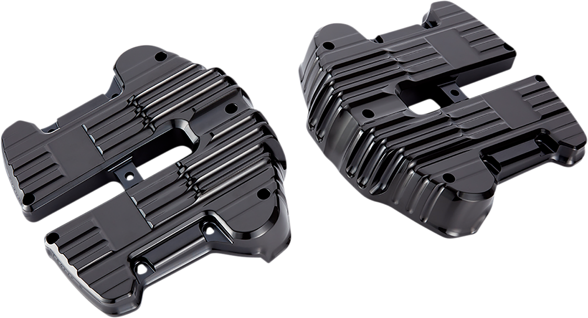 Rocker Box Covers - Black - Grooved - Image 2