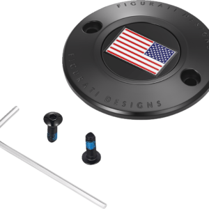 Timing Cover - 2 Hole - American Flag - Reversed - Black