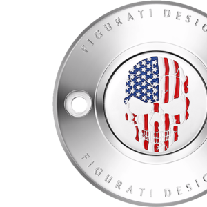 Timing Cover - 2 Hole - Skull - Stainless Steel