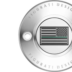 Timing Cover - 2 Hole - Green Line American Flag - Stainless Steel