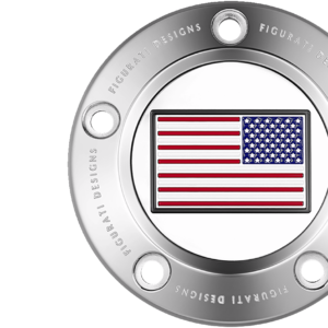 Timing Cover - 5 Hole - American Flag - Reversed - Stainless Steel
