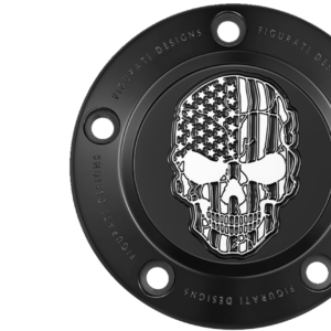 Timing Cover - 5 Hole - Skull - Contrast Cut - Black