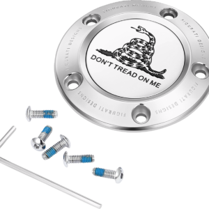 Timing Cover - 5 Hole - Don't Tread on Me - Stainless Steel