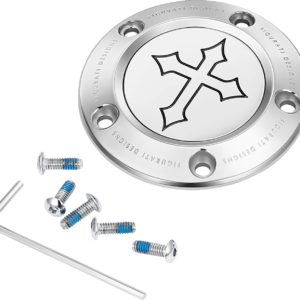 Timing Cover - 5 Hole - Cross - Stainless Steel