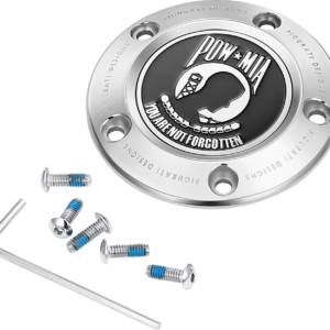 Timing Cover - 5 Hole - POW MIA - Stainless Steel