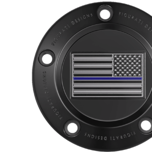Timing Cover - 5 Hole - Blue Line American Flag - Black