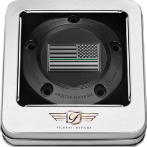 Timing Cover - 5 Hole - Green Line American Flag - Black