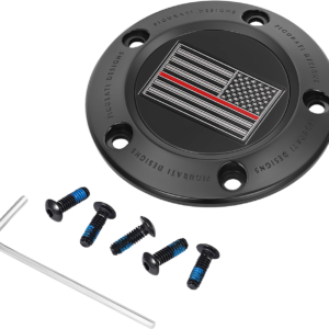 Timing Cover - 5 Hole - Red Line American Flag - Black