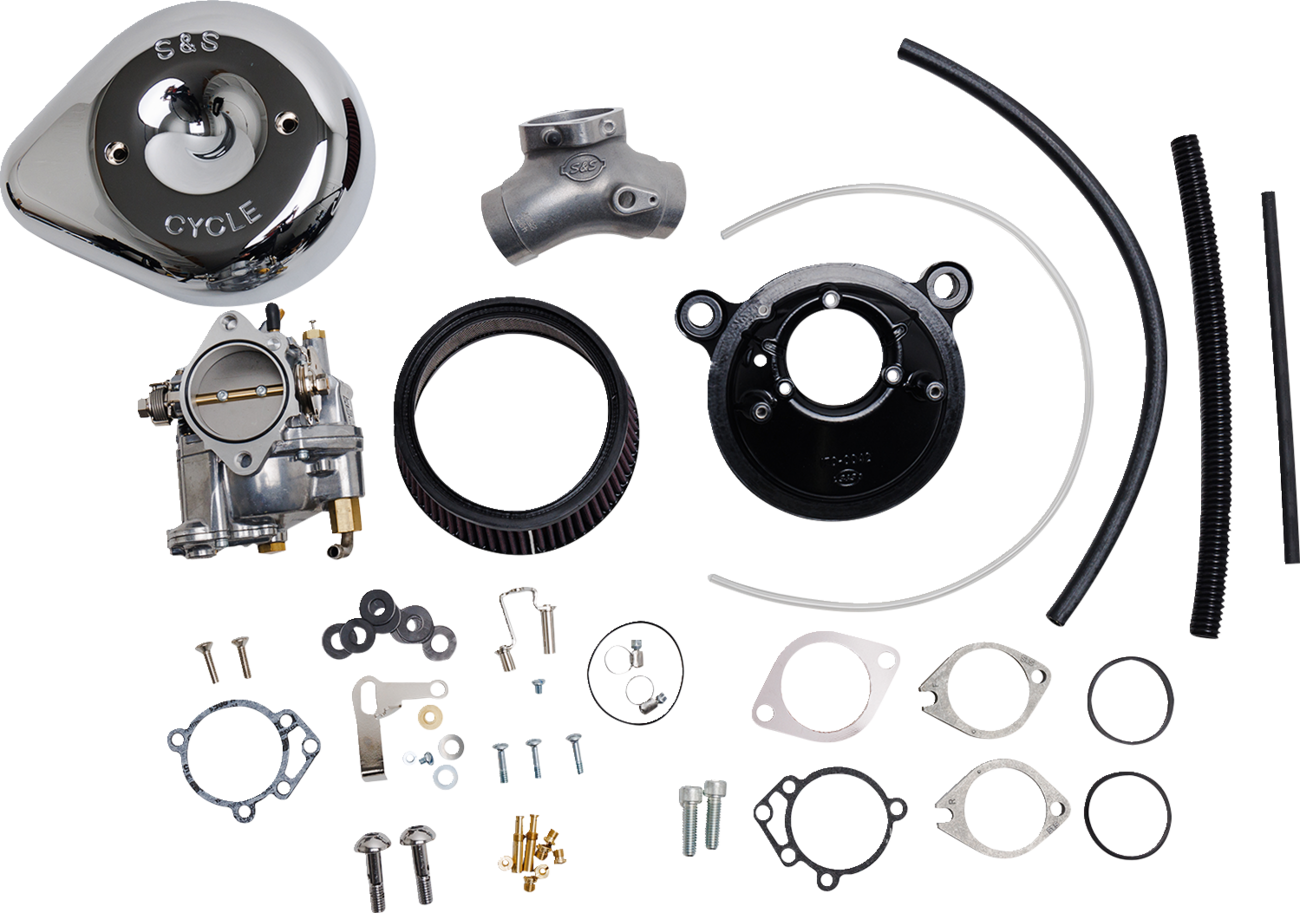 Super E Carburetor with Stealth Air Cleaner Kit - Chrome - Twin Cam - Image 2
