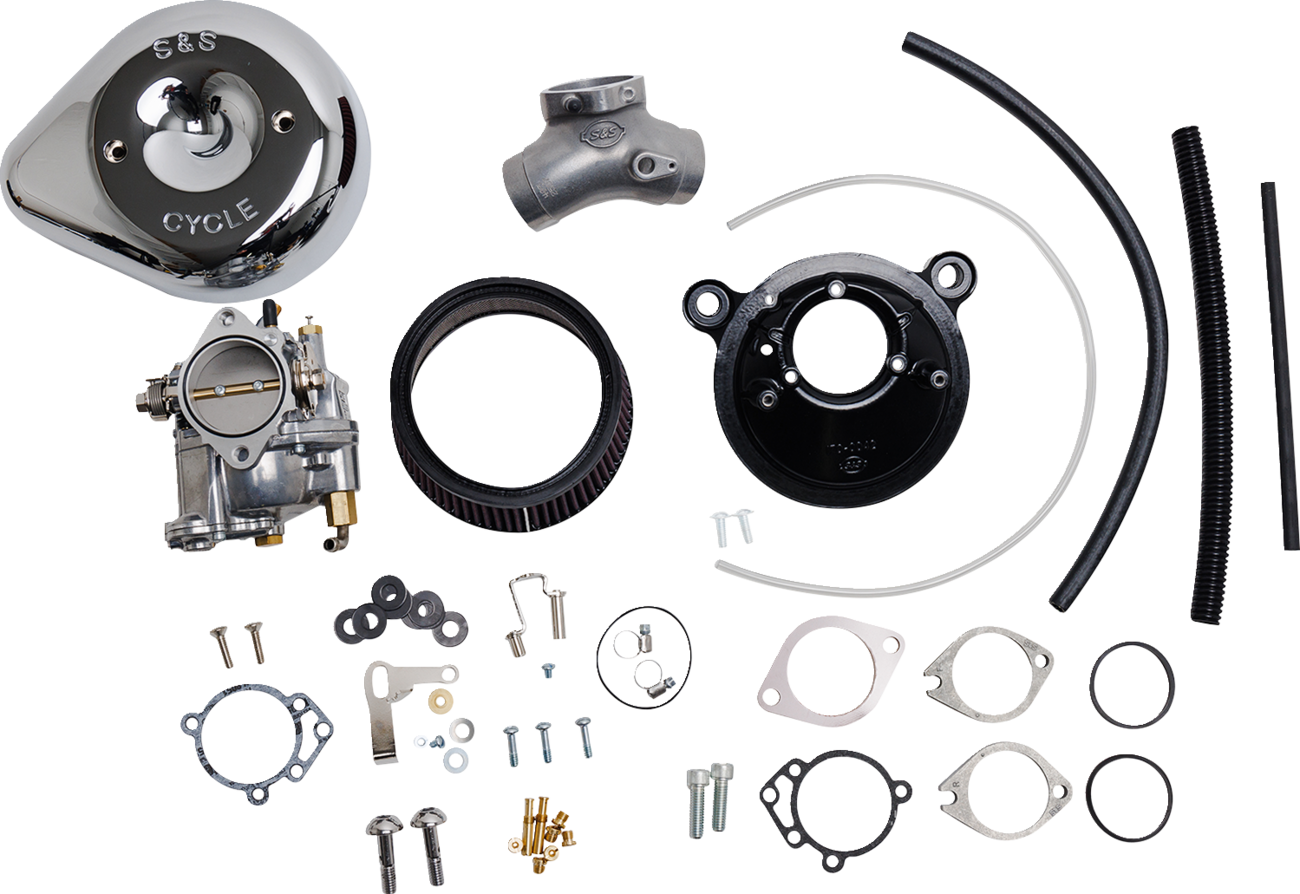 Super E Carburetor with Stealth Air Cleaner Kit - Chrome - Twin Cam - Image 2