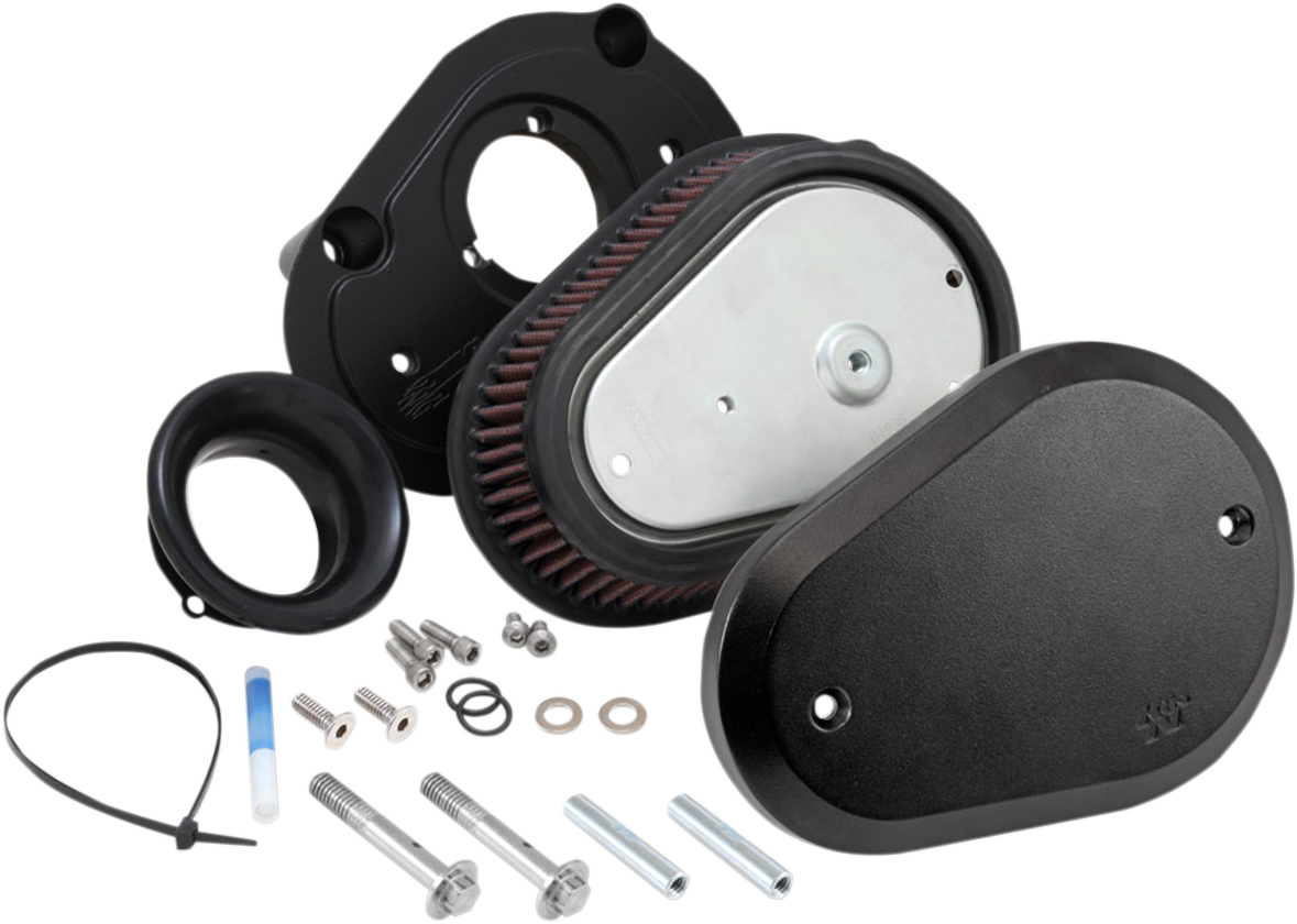 Street Metal Air Intake Kit - Flare - Black - Twin Cam - Image 2