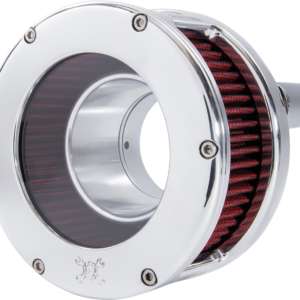 BA Series Air Cleaner Kit - Chrome - Red Filter