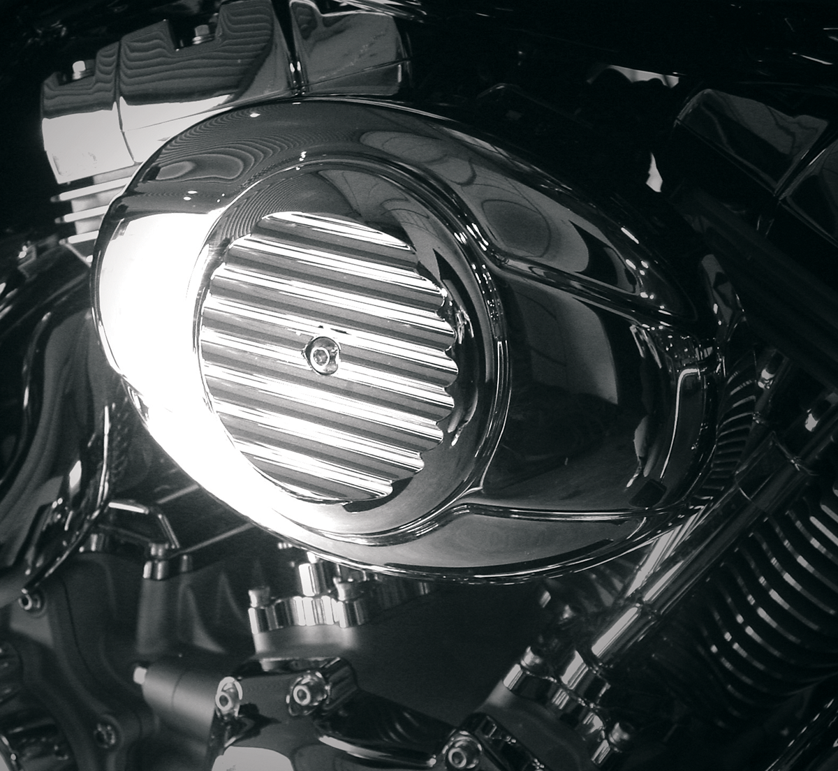 Billet Air Cleaner Insert - Finned - Chrome - Image 2