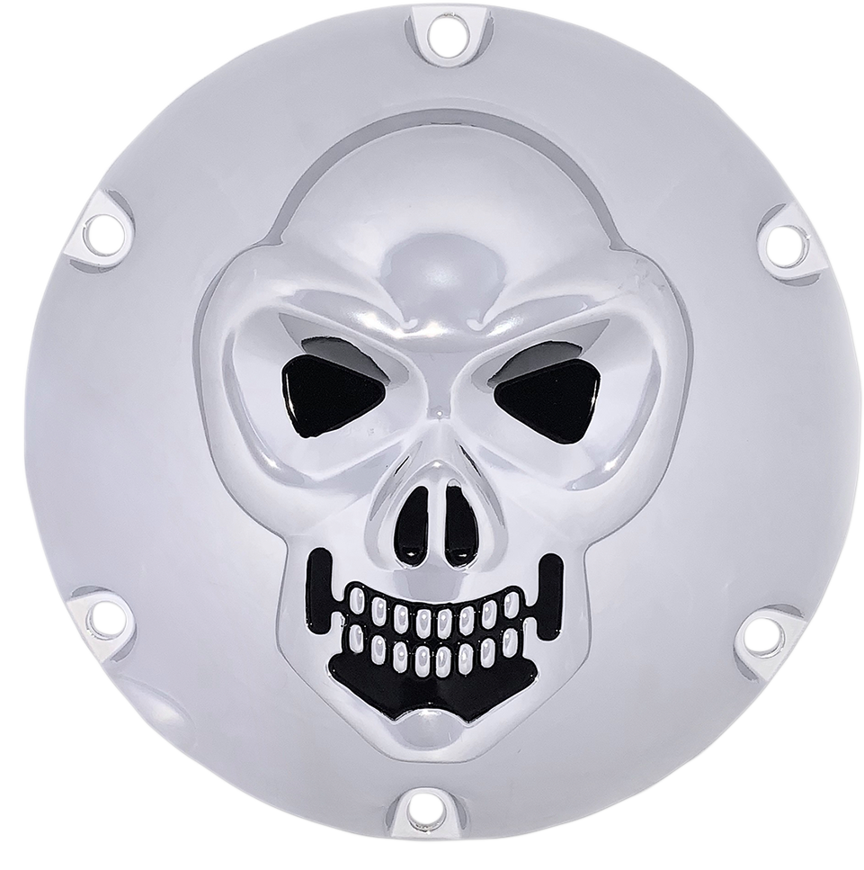 Skull Derby Cover - Chrome - 6-Hole