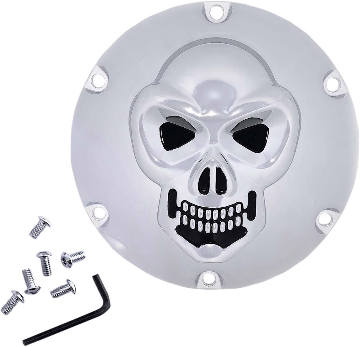 Skull Derby Cover - Chrome - 6-Hole - Image 2