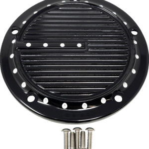 Derby Cover - Dimpled - 5-Hole - Black - Softail