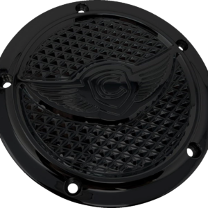 Derby Cover - Diamondback - 5-Hole - Black - Twin Cam