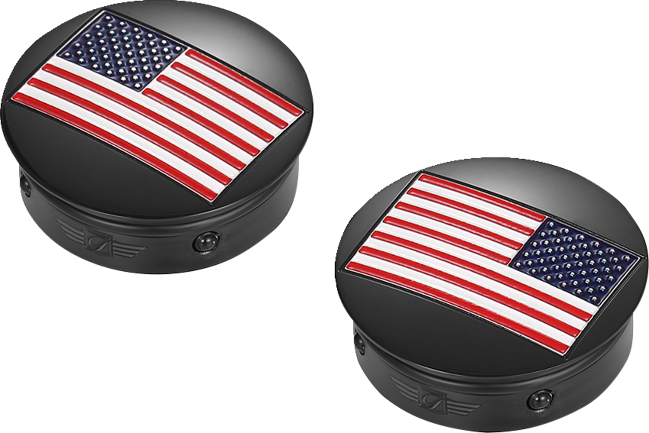 Swing Arm Covers - American Flag - Custom - Reversed - Black