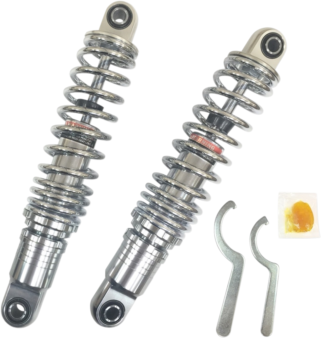 Premium Ride-Height Adjustable Shocks - Chrome - Heavy Duty - 13"