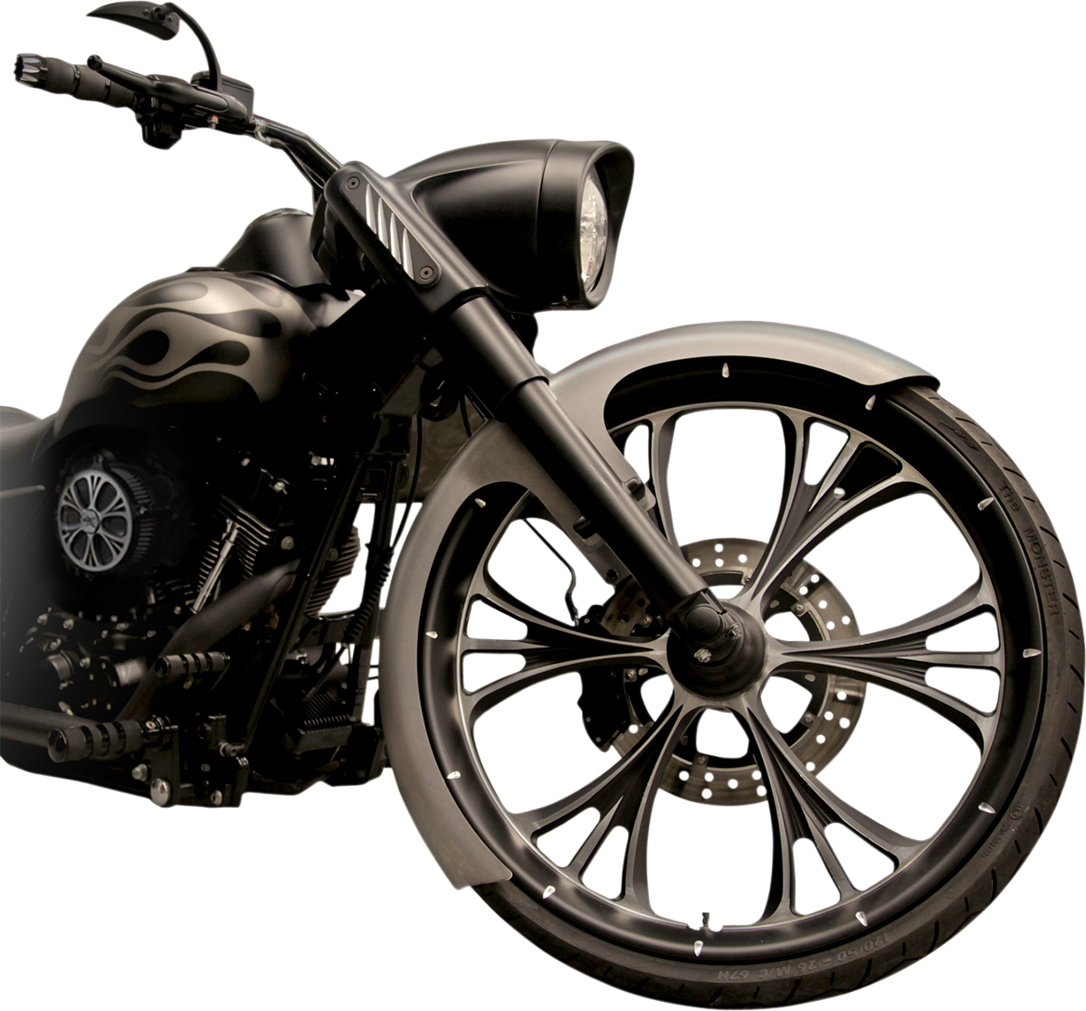 Front Fender Kit with Chrome Adapters - For 26" Wheel - 6" W