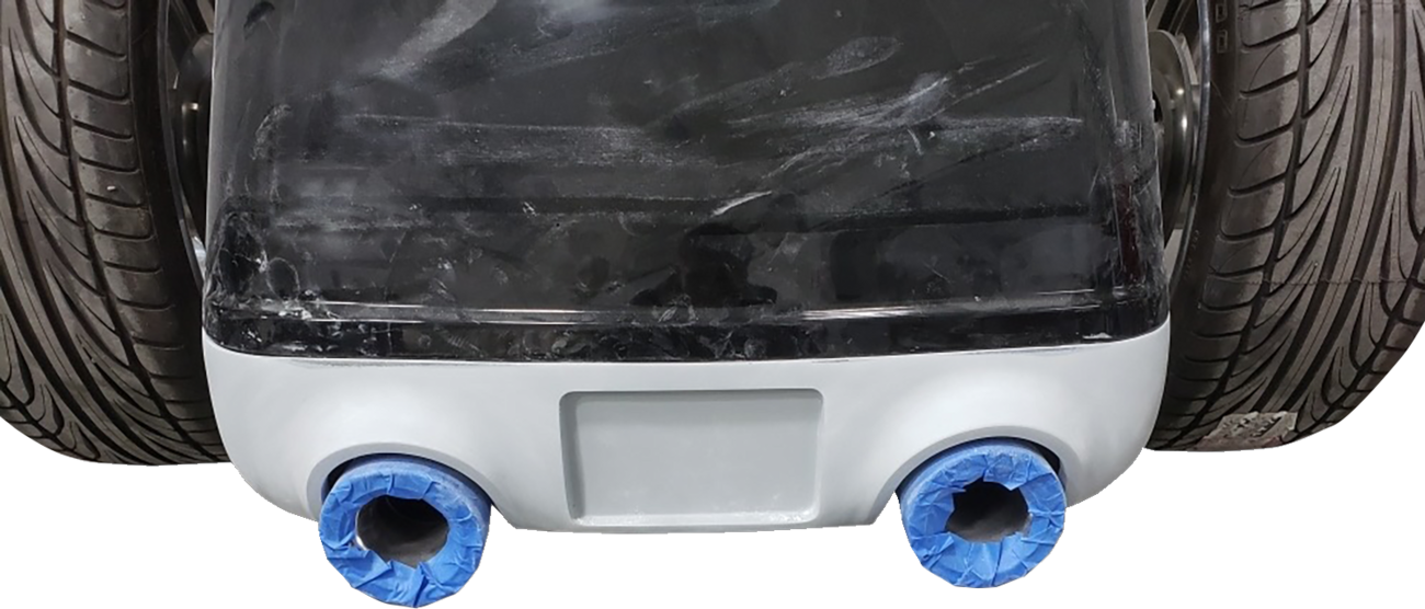 Pro Street Rear Fender - Black Plate Frame - Dual Outlet