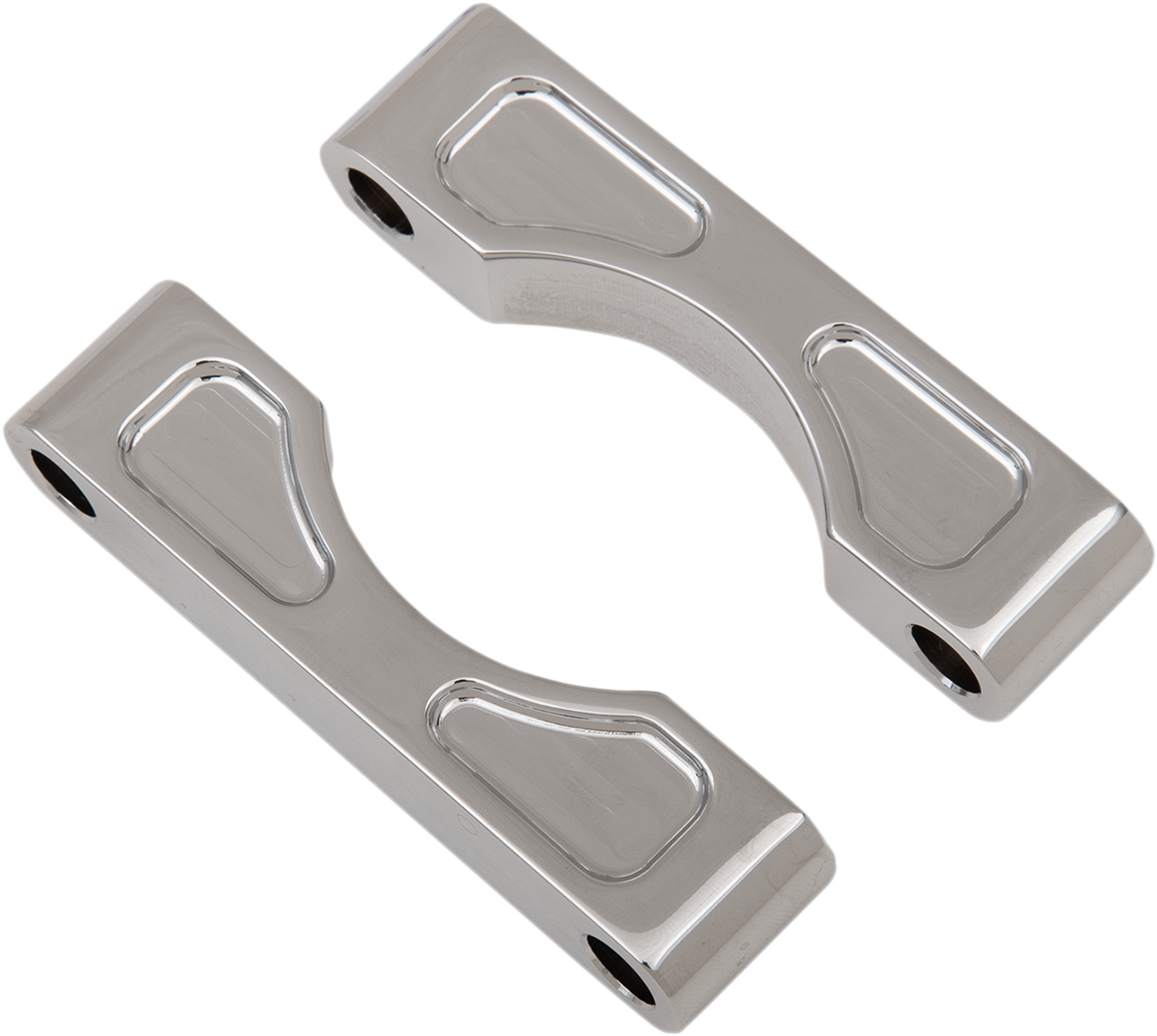 Hugger Front Fender Mounting Blocks - For 16"/17"/18"/19" Wheels - Chrome