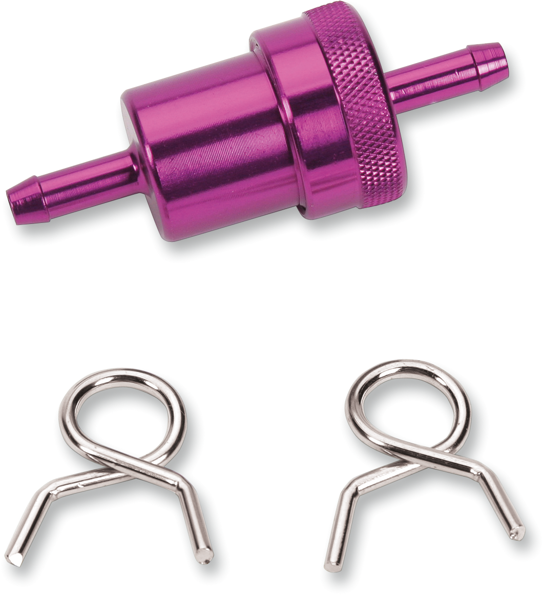 Anodized Aluminum Fuel Filter - Purple - 1/4"