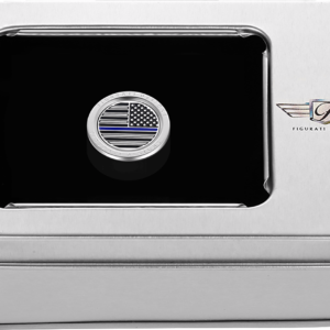 Heel-Toe Shifter Cover - Blue Line American Flag - Stainless Steel