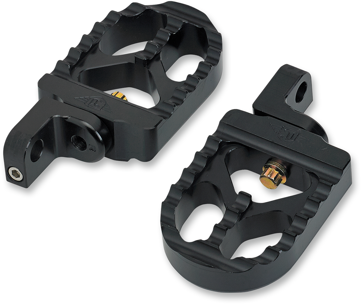 Adjustable Serrated Long Footpegs - Black - XL