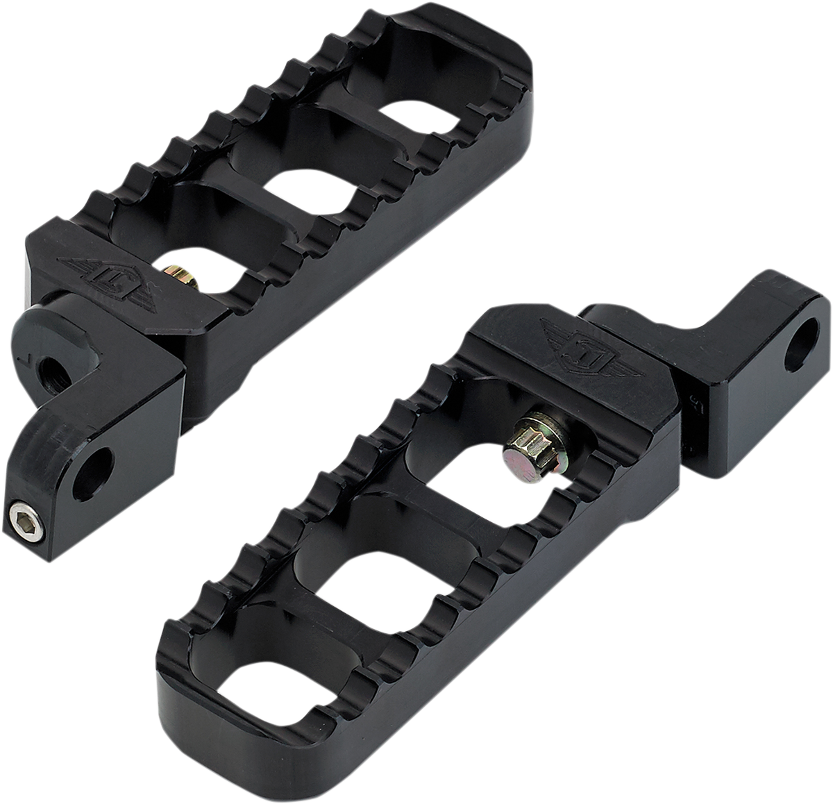 Adjustable Serrated Long Footpegs - Black - XL