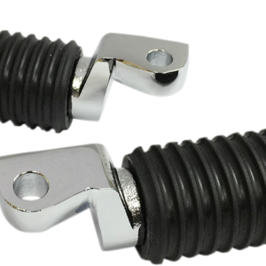 Rubber Foot Pegs - Driver - Chrome - XL
