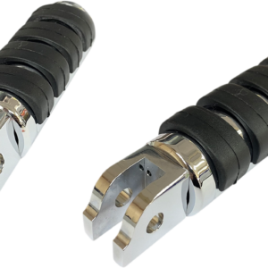 FML Soft-Ride Footpegs - Driver - Chrome/Black - Softail