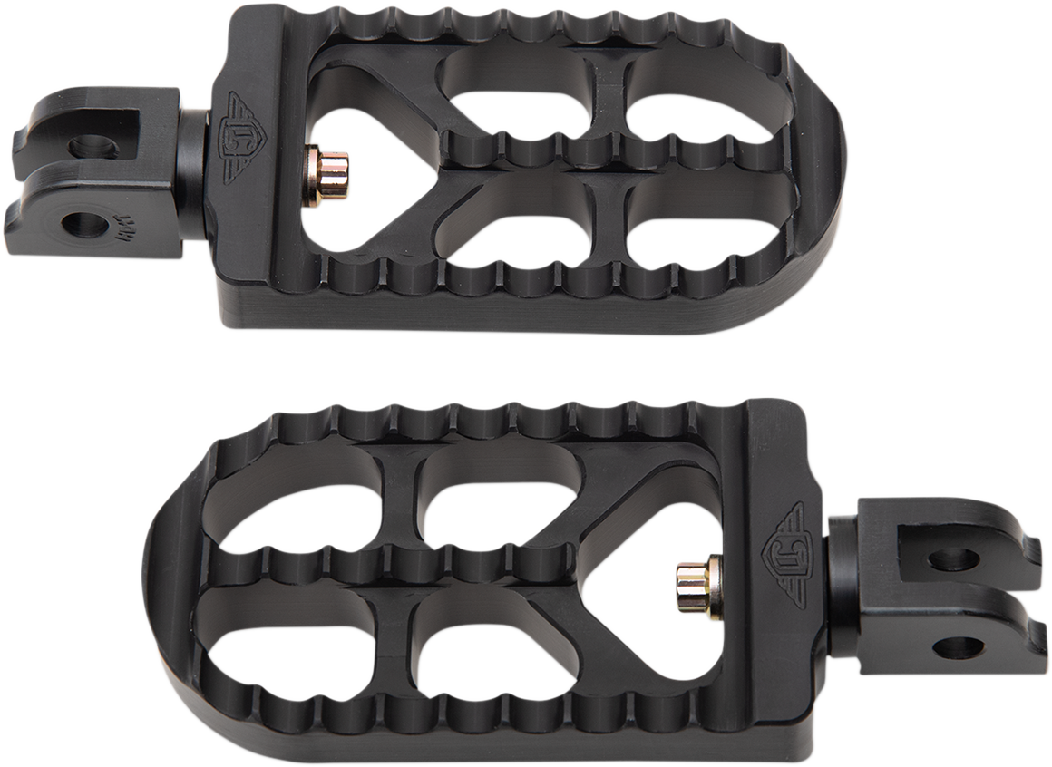 Serrated Footpegs - Black - Long