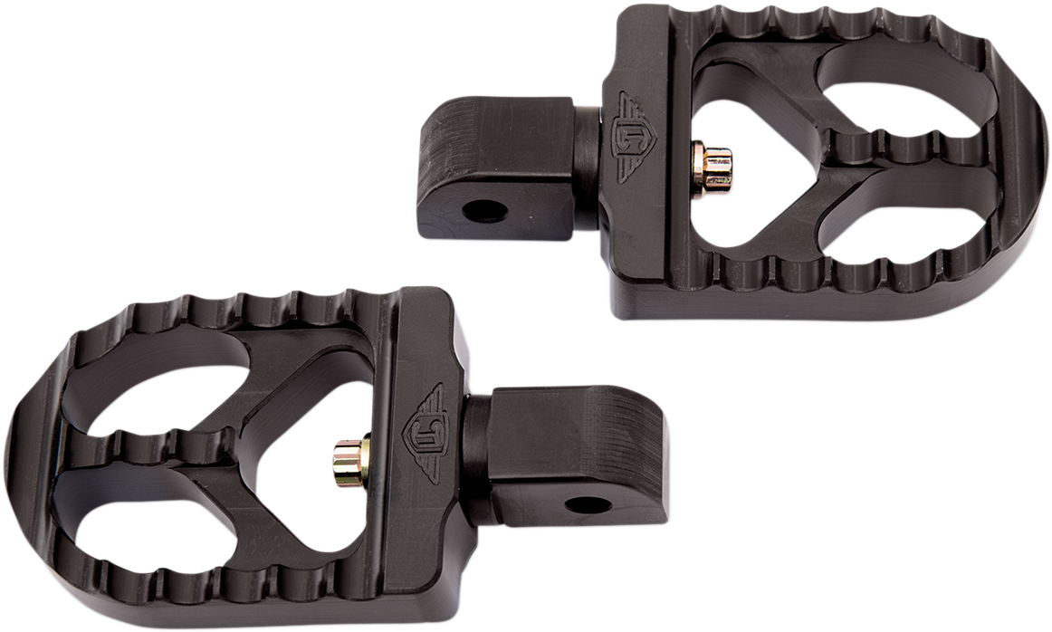 Serrated Footpegs - Black - Short