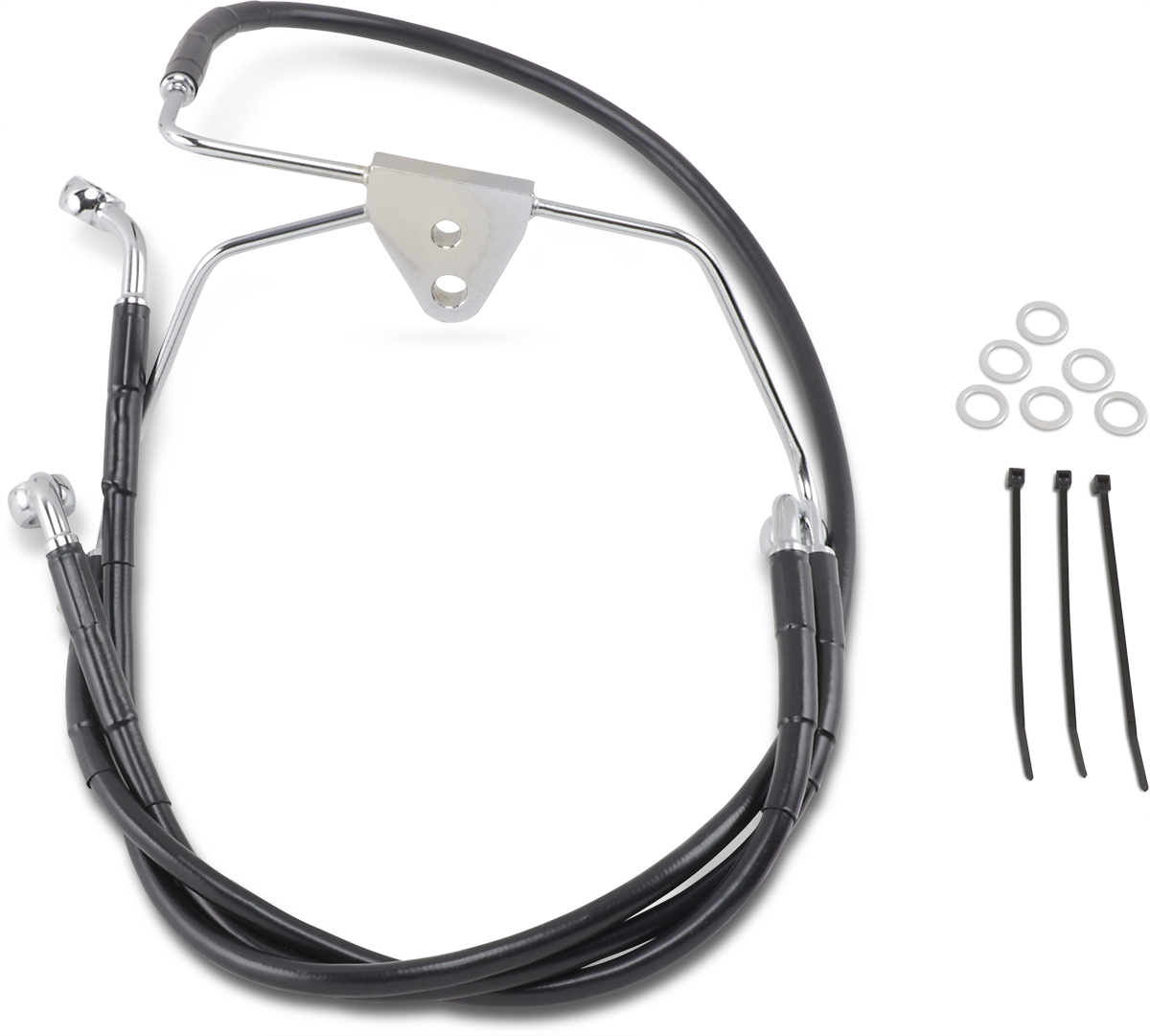 Brake Line - Front - Black - +8" - FLH '96-'07